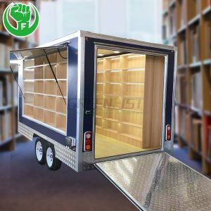 4M Library Trailer Book Fully Equipped Book Stall Remolque Kiosk Cart