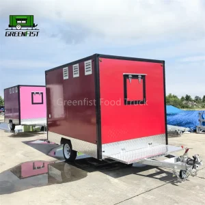 Small 3 Meters Stainless Steel Mobile Food Trailers Full Equipment Built-In Power Rust Resistant for Selling Hamburgers Fried