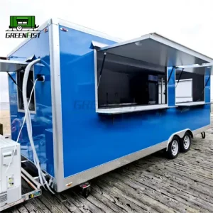 Equipped 19ft Luxury Hot Dog & Ice Cream Fast Food Truck Soft Drinks Mobile Kitchen Food Trailer for Snack Factory Food Shop Use