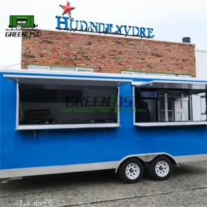 High Quality Stainless Steel Food Trailer Food Truck Full Kitchen Coffee Snack Food Cart Enclosed Multi-functional Square