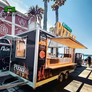 4M Pizza Food Trailer Equipped with Oven and Refrigerator Full Kitchen Food Truck