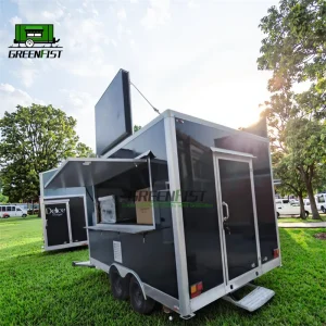 3.8 Meters Mobile Multifunction Ice Cream Fast Food Snack Food Stainless Steel Food Cart with Rust Resistant Built-In Heater