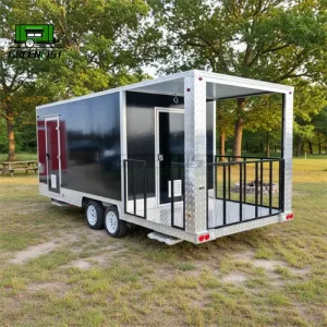 20FT Mobile Food Trailer with Burner Stove Rust Resistant Customizable Logo for Street Food Cart